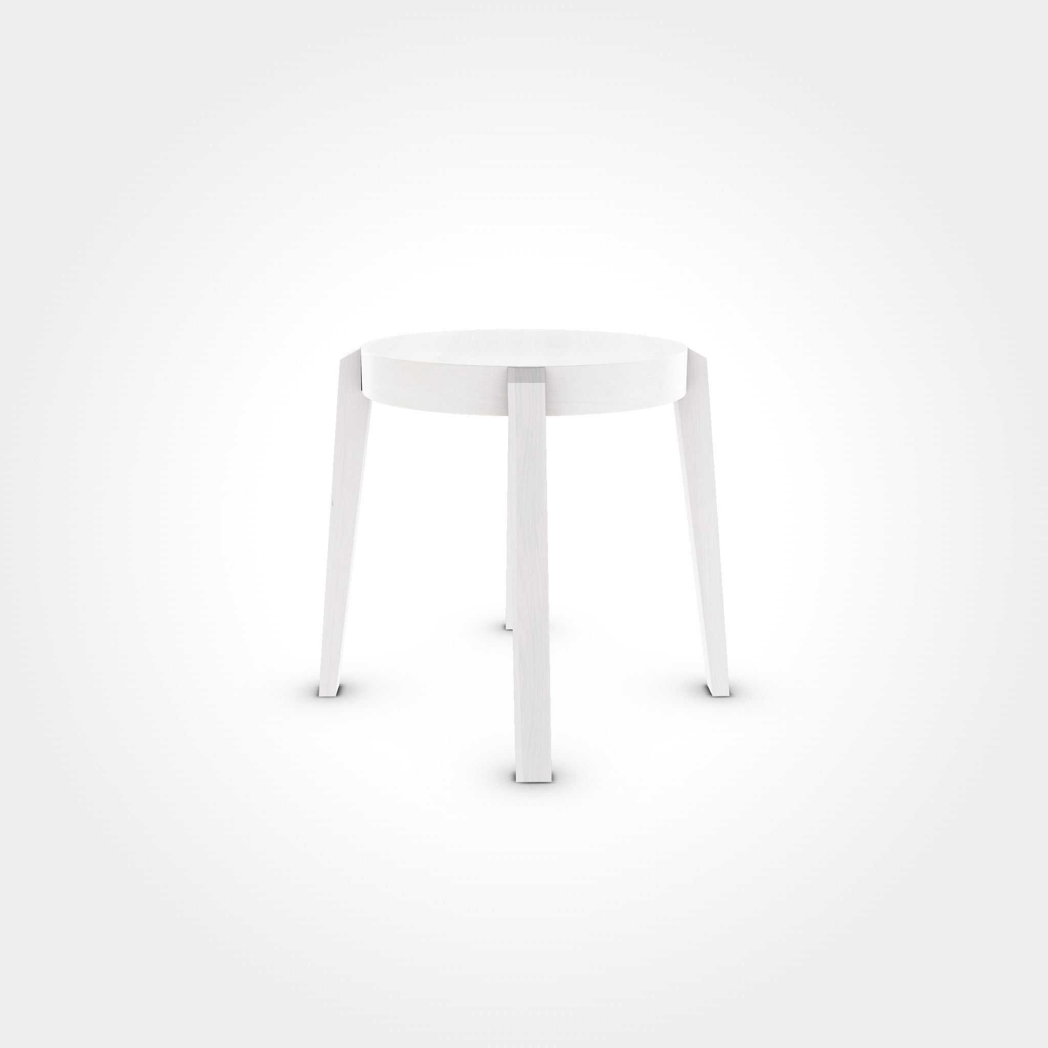 Runder Hocker in elegantem Weiß mit vier stabilen Beinen, modernes und vielseitig einsetzbares Sitzmöbel für Beizentische in Restaurant, Bar oder Café, sorgt für eine helle und freundliche Atmosphäre